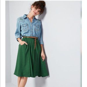 Green A-Line Skirt